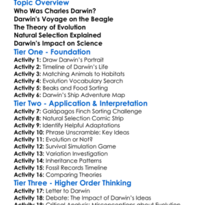 Charles Darwin And His Work Worksheet Activity Booklet