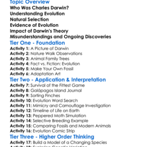 Charles Darwins Theory Of Evolution Worksheet Activity Booklet