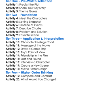 Charlie A Toy Story 2013 Worksheet Activity Booklet