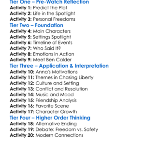 Chasing Liberty 2004 Worksheet Activity Booklet