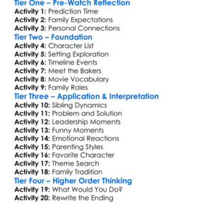 Cheaper By The Dozen 2003 Worksheet Activity Booklet