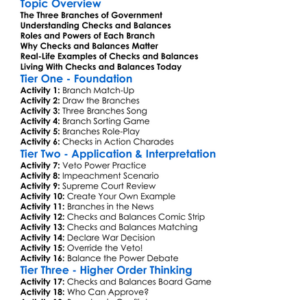 Checks And Balances Worksheet Activity Booklet