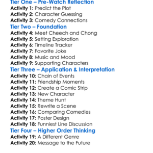 Cheech  Chongs Next Movie 1980 Worksheet Activity Booklet