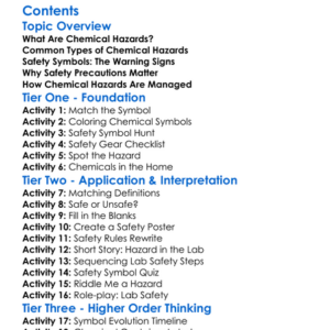 Chemical Hazards And Safety Symbols Worksheet Activity Booklet