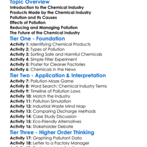 Chemical Industry And Pollution Worksheet Activity Booklet