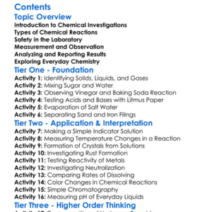 Chemical Investigations And Practicals Worksheet Activity Booklet
