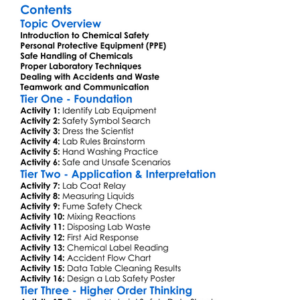 Chemical Safety And Laboratory Techniques Worksheet Activity Booklet