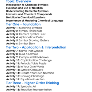 Chemical Symbols And Notation Worksheet Activity Booklet
