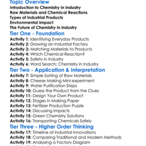 Chemistry And Industry Worksheet Activity Booklet