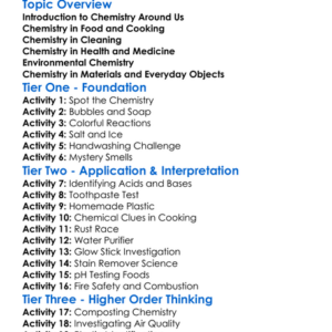 Chemistry In Daily Life Worksheet Activity Booklet