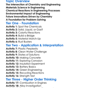 Chemistry In Engineering Worksheet Activity Booklet
