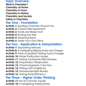 Chemistry In Everyday Life Worksheet Activity Booklet
