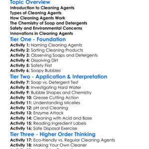 Chemistry Of Cleaning Agents Worksheet Activity Booklet