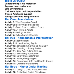 Child Protection Worksheet Activity Booklet