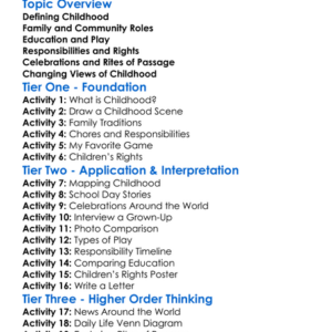 Childhood Across Cultures Worksheet Activity Booklet