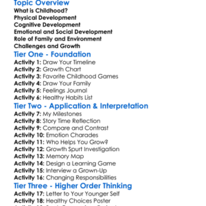 Childhood And Child Development Worksheet Activity Booklet