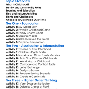 Childhood In Different Societies Worksheet Activity Booklet