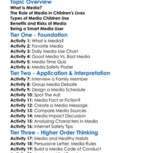Children And Media Worksheet Activity Booklet