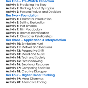 Children Of Men 2006 Worksheet Activity Booklet