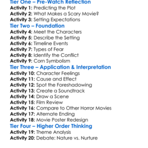 Children Of The Corn Runaway 2018 Worksheet Activity Booklet