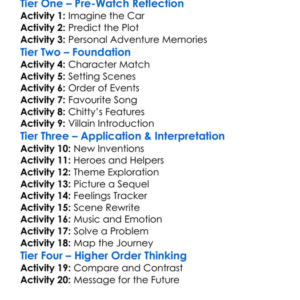 Chitty Chitty Bang Bang Worksheet Activity Booklet