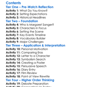 Choices Of The Heart The Margaret Sanger Story 1995 Worksheet Activity Booklet