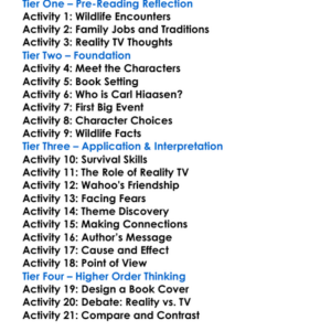 Chomp Carl Hiaasen Worksheet Activity Booklet