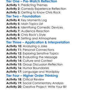 Chris Rock Tamborine 2018 Worksheet Activity Booklet