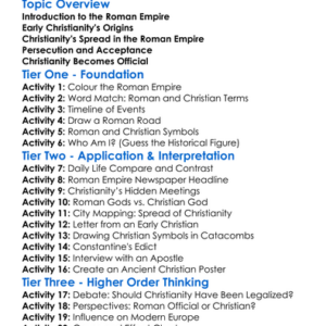 Christianity And The Roman Empire Worksheet Activity Booklet