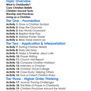 Christianity Beliefs And Practices Worksheet Activity Booklet