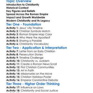Christianitys Origins And Spread Worksheet Activity Booklet