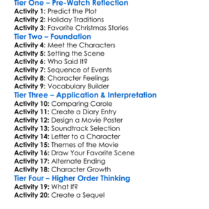Christmas Carole 2022 Worksheet Activity Booklet