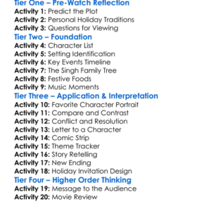 Christmas With The Singhs 2024 Worksheet Activity Booklet