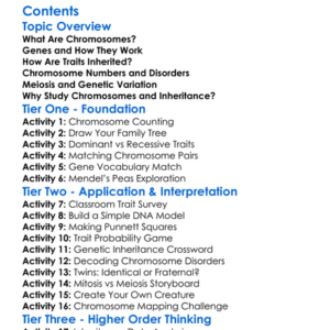 Chromosomes And Genetic Inheritance Worksheet Activity Booklet