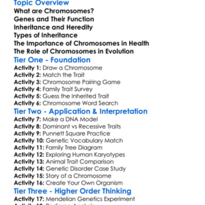 Chromosomes And Inheritance Worksheet Activity Booklet