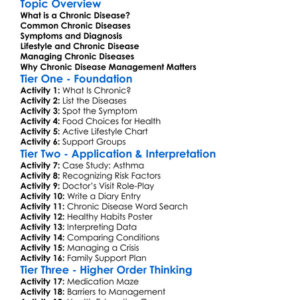 Chronic Disease Management Worksheet Activity Booklet