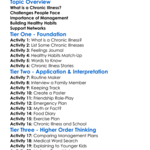 Chronic Illness Management Worksheet Activity Booklet