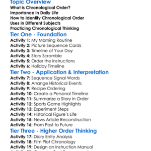 Chronological Order Worksheet Activity Booklet