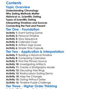 Chronology And Dating Methods In History Worksheet Activity Booklet