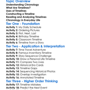 Chronology And Timelines Worksheet Activity Booklet