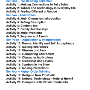 Cinder Marissa Meyer Worksheet Activity Booklet