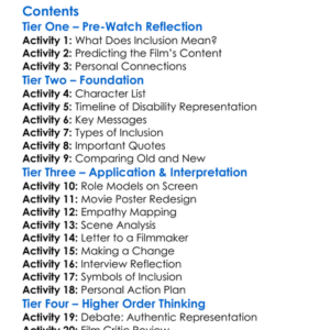 Cinemability The Art Of Inclusion 2018 Worksheet Activity Booklet