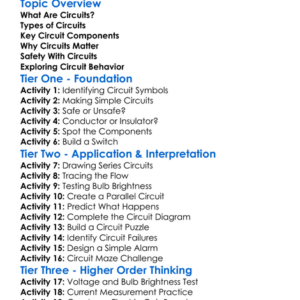 Circuits Worksheet Activity Booklet