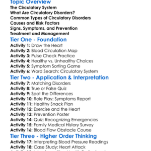 Circulatory Disorders Worksheet Activity Booklet