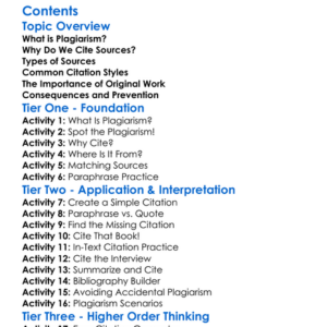 Citing Sources And Avoiding Plagiarism Worksheet Activity Booklet