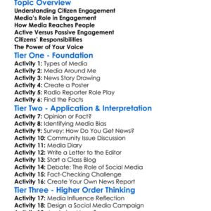 Citizen Engagement Through Media Worksheet Activity Booklet