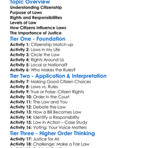 Citizenship And The Law Worksheet Activity Booklet