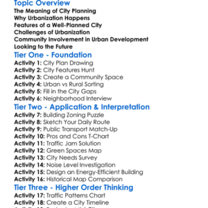 City Planning And Urbanization Worksheet Activity Booklet