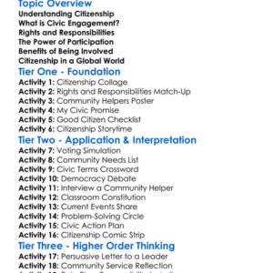 Civic Engagement And Citizenship Worksheet Activity Booklet