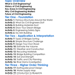 Civil Engineering Introduction Worksheet Activity Booklet